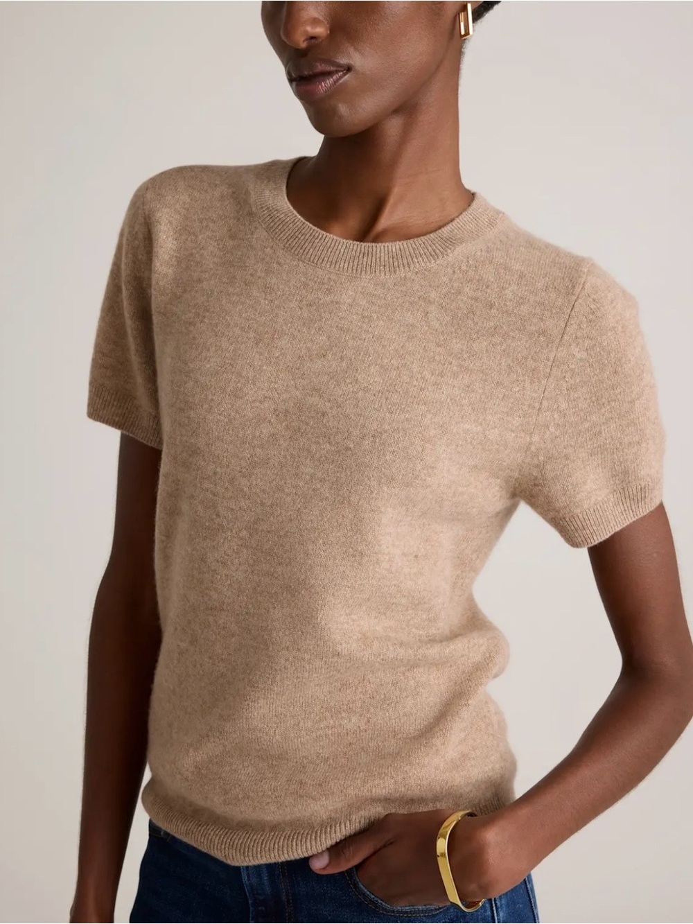 Quince Mongolian Cashmere Sweater in Oatmeal